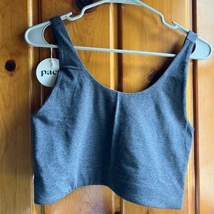 Women's Charcoal Heather Everyday Double Scoop Longline Bra